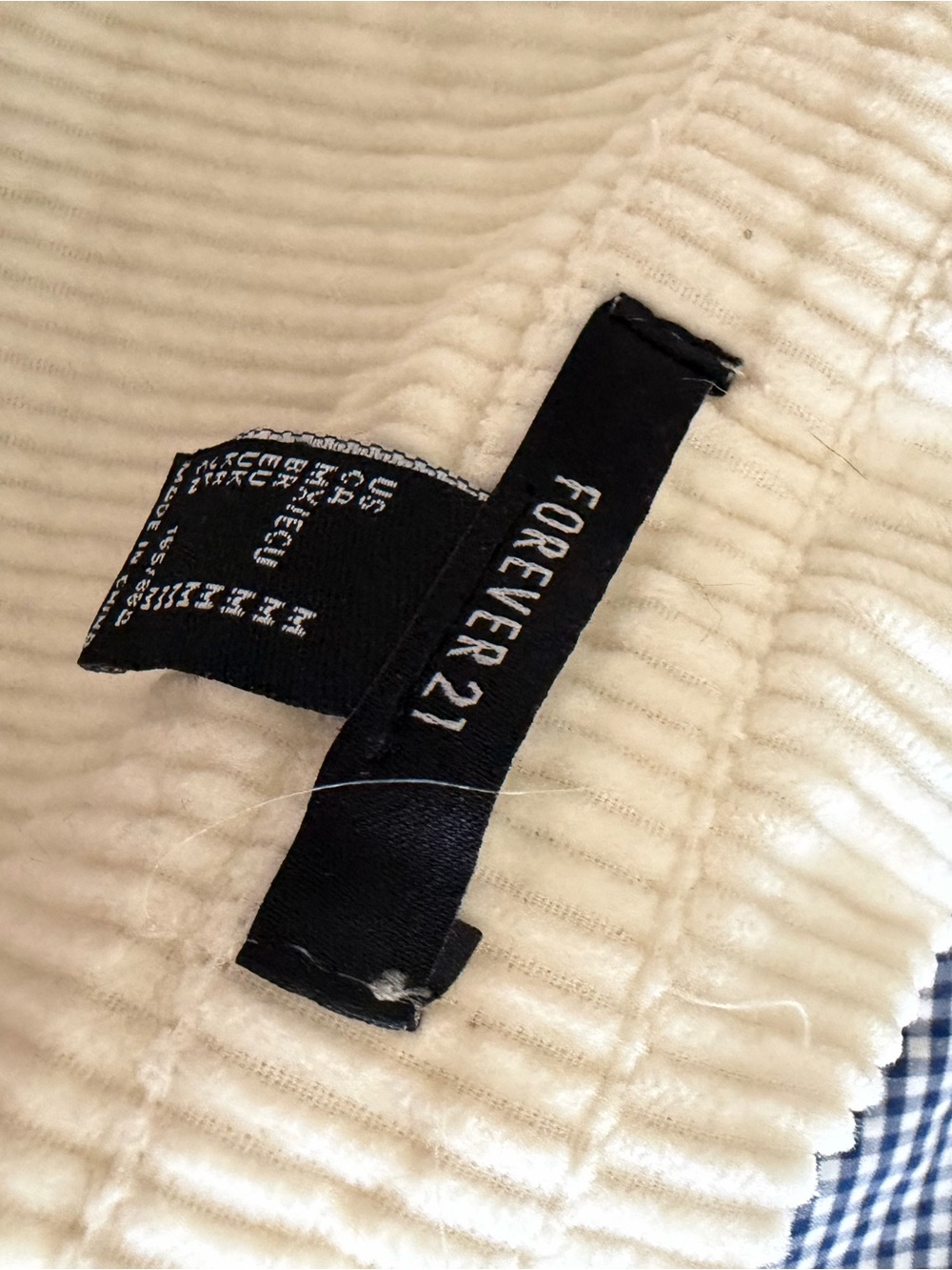Forever 21 Cream Ribbed Button-Front Top - Picture 2 of 2